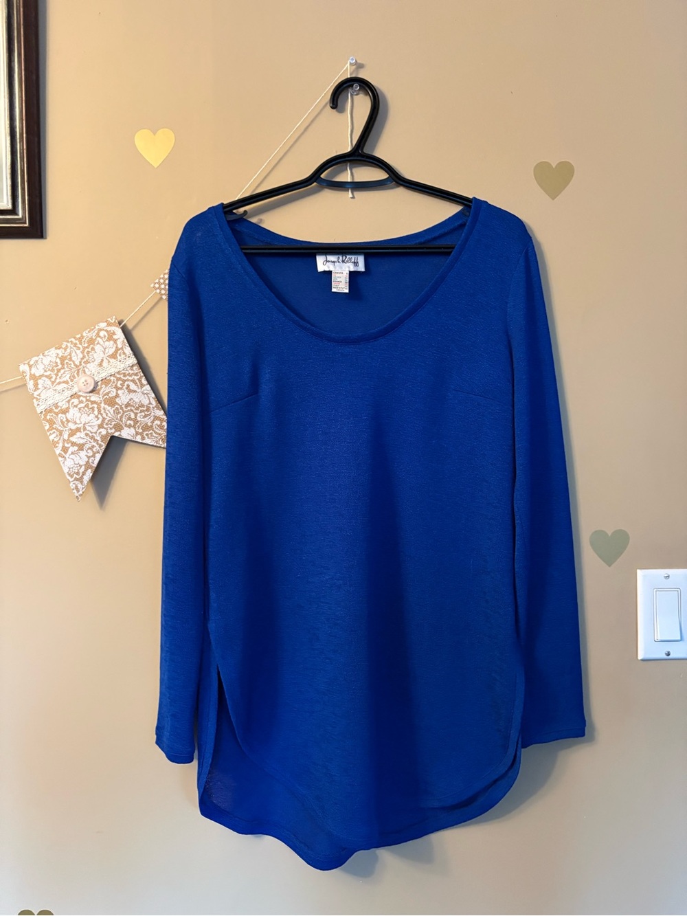 Joseph Ribkoff Cobalt Blue Long Sleeve Scoop Neck Top